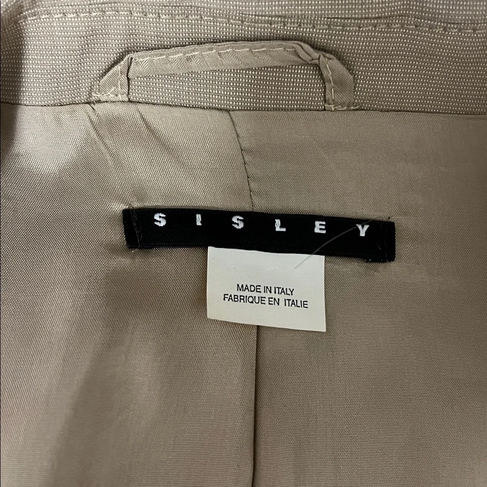 🤎 Sisley Vintage Men’s Beige Suit Jacket – Classic 3-Button Blazer
